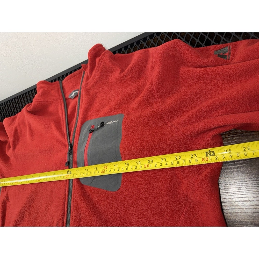 Eddie Bauer Asent Mens Full Zip Fleece Jacket Red Black Trim XL‎ Performance - Picture 8 of 8